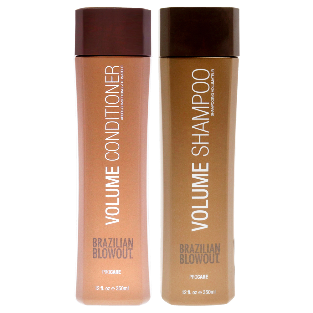 Volume Shampoo and Conditioner Kit BY Brazilian Blowout for Unisex 2 Pc Kit 12oz